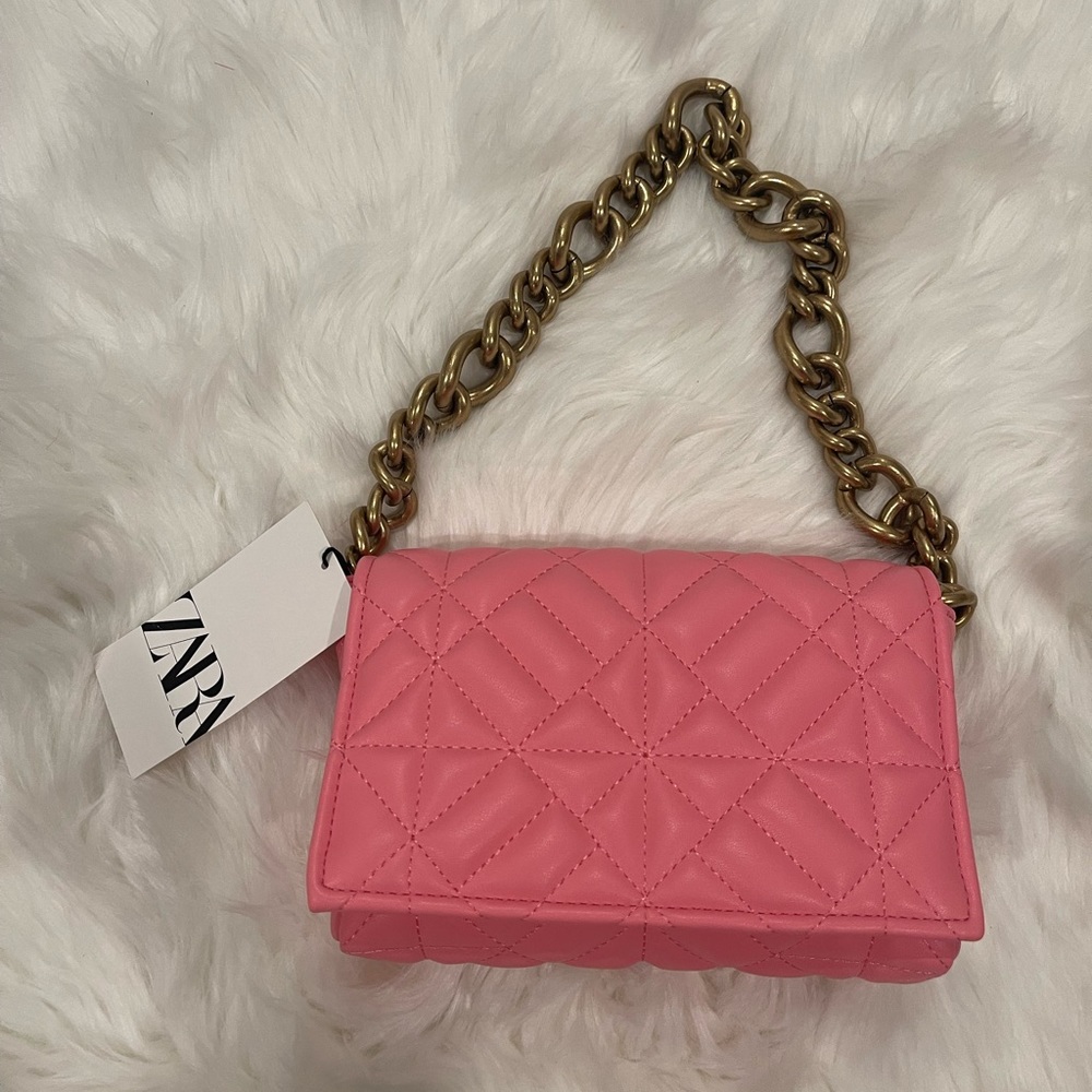 Zara Pink Shoulder Bag with Chain